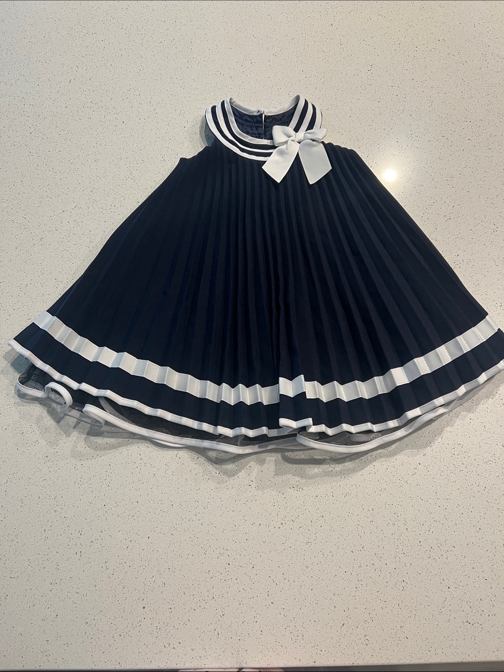 NWOT Bonnie Baby Navy and White Pleated Sailor Dress! 24 months babygirl dress